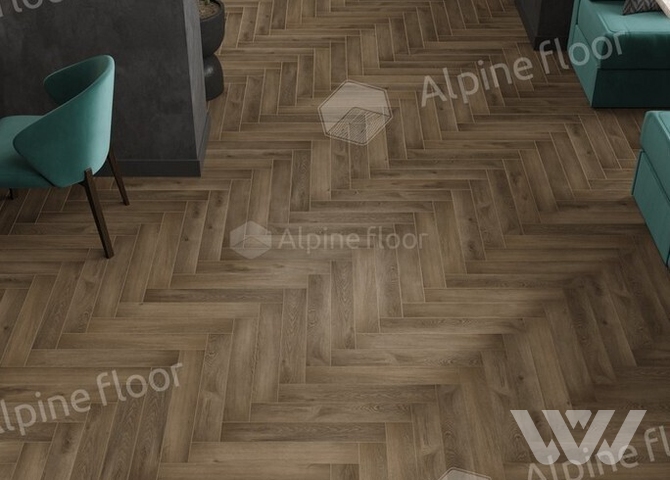 Фото №1 - Ламинат Alpine Floor Herringbone 8 Дуб Анжу LF102-11                      