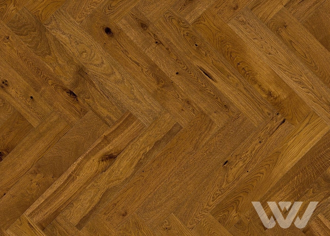 Фото №1 - Паркетная доска Barlinek Herringbone 130 - Дуб Brown Sugar