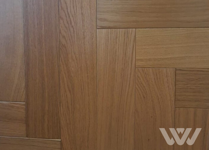 Фото №3 - Инженерная доска Kraft Parkett Medium Английская елка 700х120 Дуб/Селект лак №907