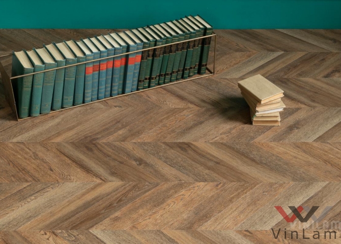 Фото №1 - Виниловая плитка VINILAM PARQUET CHEVRON RI153610CL4 Шеврон Нормандия