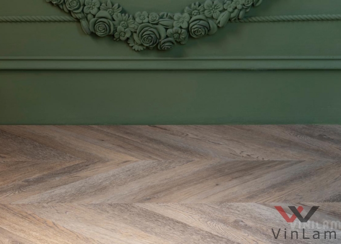 Фото №3 - Виниловая плитка VINILAM PARQUET CHEVRON RI153616CL4 Шеврон Шампань