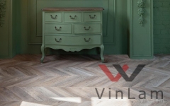 Виниловая плитка VINILAM PARQUET CHEVRON RI153616CL4 Шеврон Шампань