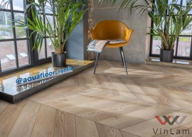 Фото №3 - Виниловое покрытие AQUAFLOOR Parquet Chevron Glue AF2555PGCh