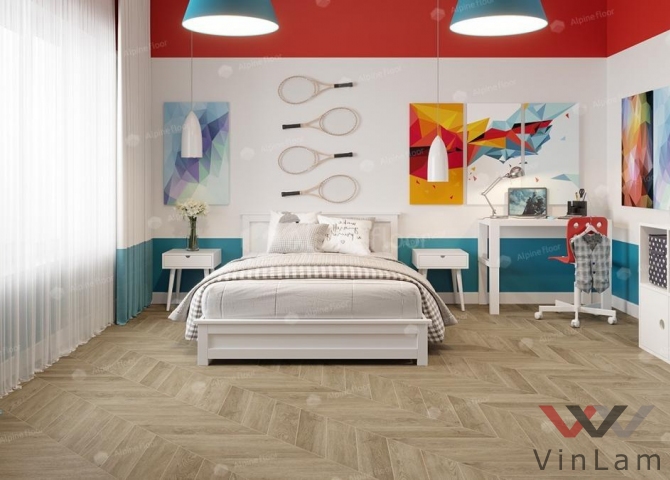 Фото №1 - Виниловая плитка Alpine Floor CHEVRON ALPINE Дуб Ваниль Селект ECO 18-2