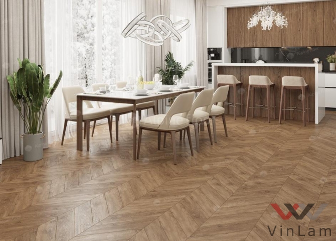 Фото №1 - Виниловая плитка Alpine Floor CHEVRON ALPINE Дуб Гевуина ECO 18-10