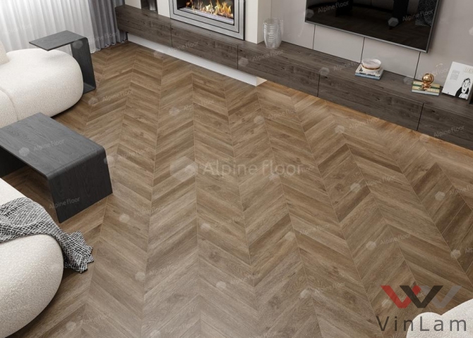 Фото №2 - Виниловая плитка Alpine Floor CHEVRON ALPINE Дуб Макадамия ECO 18-5