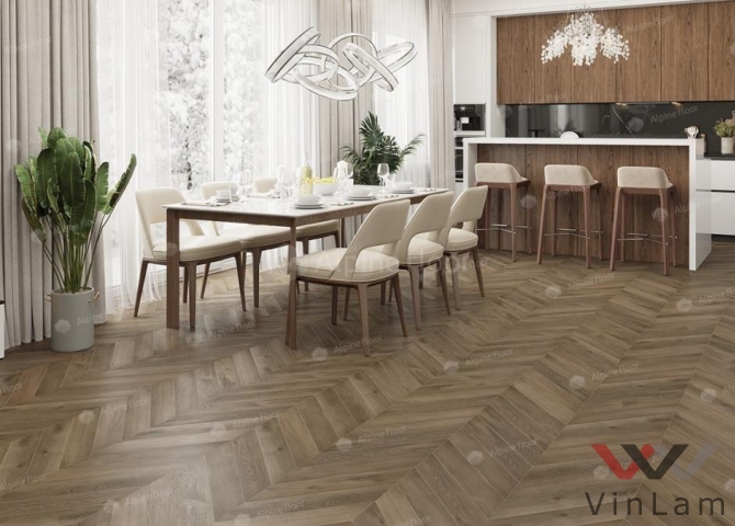 Фото №1 - Виниловая плитка Alpine Floor CHEVRON ALPINE Дуб Насыщенный ECO 18-4