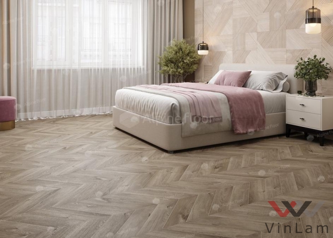 Фото №1 - Виниловая плитка Alpine Floor CHEVRON ALPINE Дуб Натуральный Отбеленный ECO 18-3