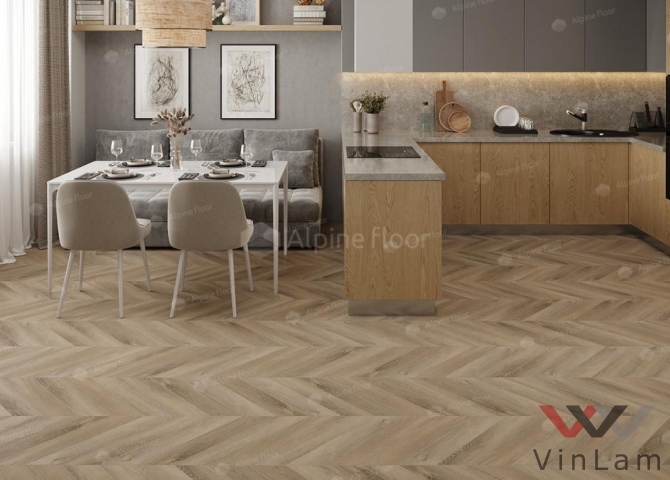 Фото №1 - Виниловая плитка Alpine Floor CHEVRON ALPINE Дуб Синистра ECO 18-6