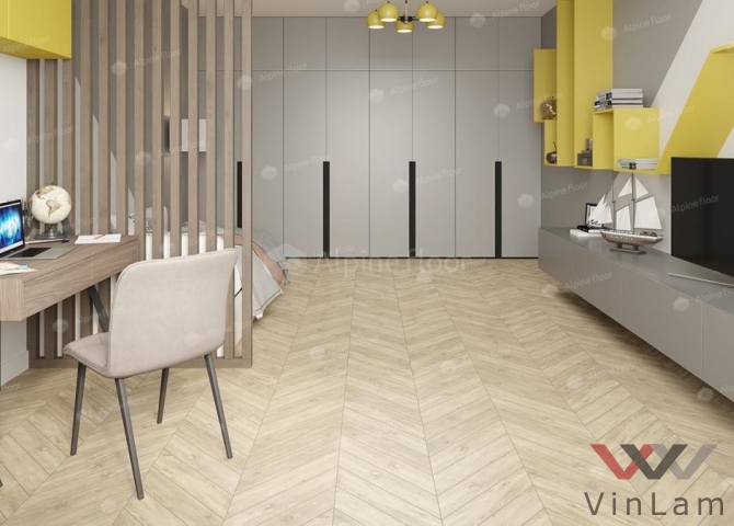 Фото №1 - Виниловая плитка Alpine Floor CHEVRON ALPINE Дуб Сонома ECO 18-7 ECO