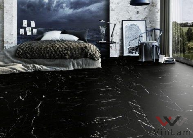 Фото №1 - SPC ламинат Invictus MAXIMUS CLICK HERRINGBONE Black Marble Noir - 98