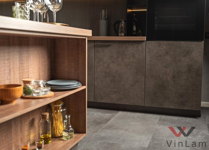 Фото №2 - Виниловая плитка VINILAM CERAMO VINILAM STONE 71610 Цемент Cтальной