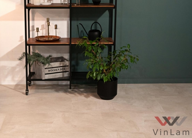 Фото №3 - Виниловая плитка VINILAM CERAMO VINILAM STONE 71615 Бетон Белый