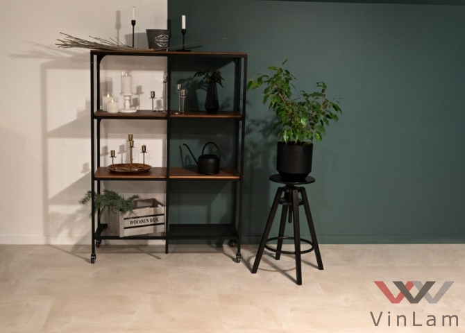 Фото №1 - Виниловая плитка VINILAM CERAMO VINILAM STONE 71615 Бетон Белый