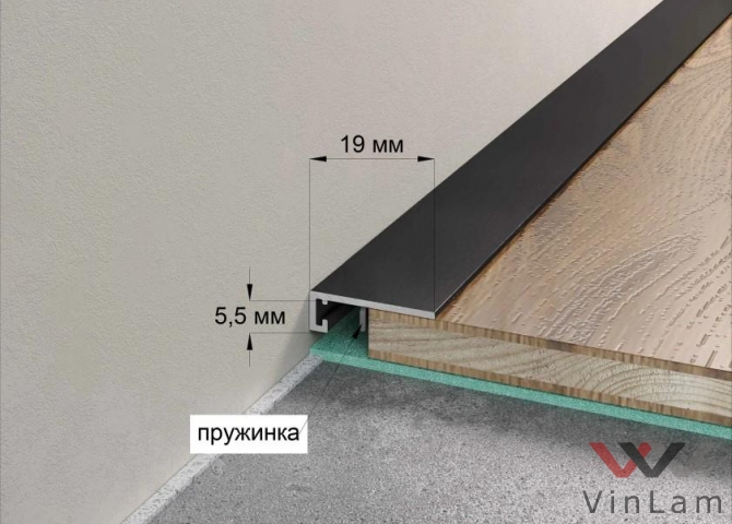 Фото №1 - Микроплинтус MICRO 19 ARM Светло-золотой анодированный