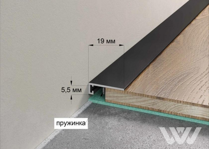 Фото №1 - Микроплинтус MICRO 19 ARM Черный анодированный