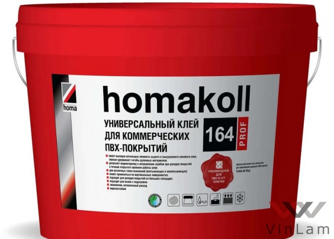 Фото №1 - Клей Homakoll 164 prof водно-дисперсионный клей (LVT, SPC, WPC) 1,3 кг