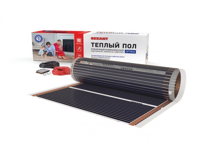 Фото №1 - Пленочный теплый пол Optima 150 7м², 0,5х14м, 1050Вт REXANT