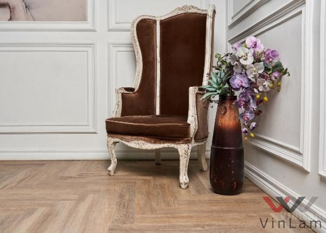 Фото №3 - Виниловая плитка VINILAM PARQUET Herringbone GD11133 Паркет Северный Glue