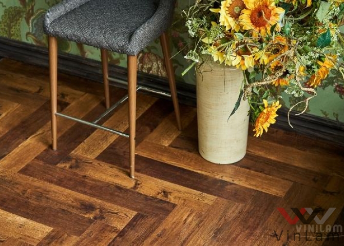 Фото №1 - Виниловая плитка VINILAM PARQUET Herringbone GD11155 Паркет Парижский Glue