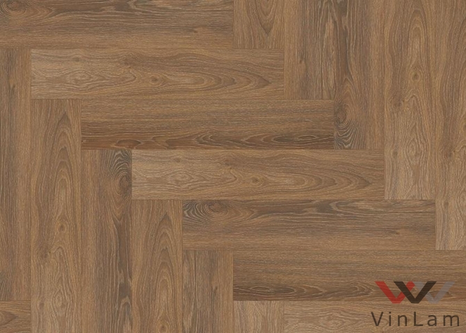 Фото №2 - Виниловый ламинат FloorFactor HERRINGBONE Tobacco Brown Oak HB 15